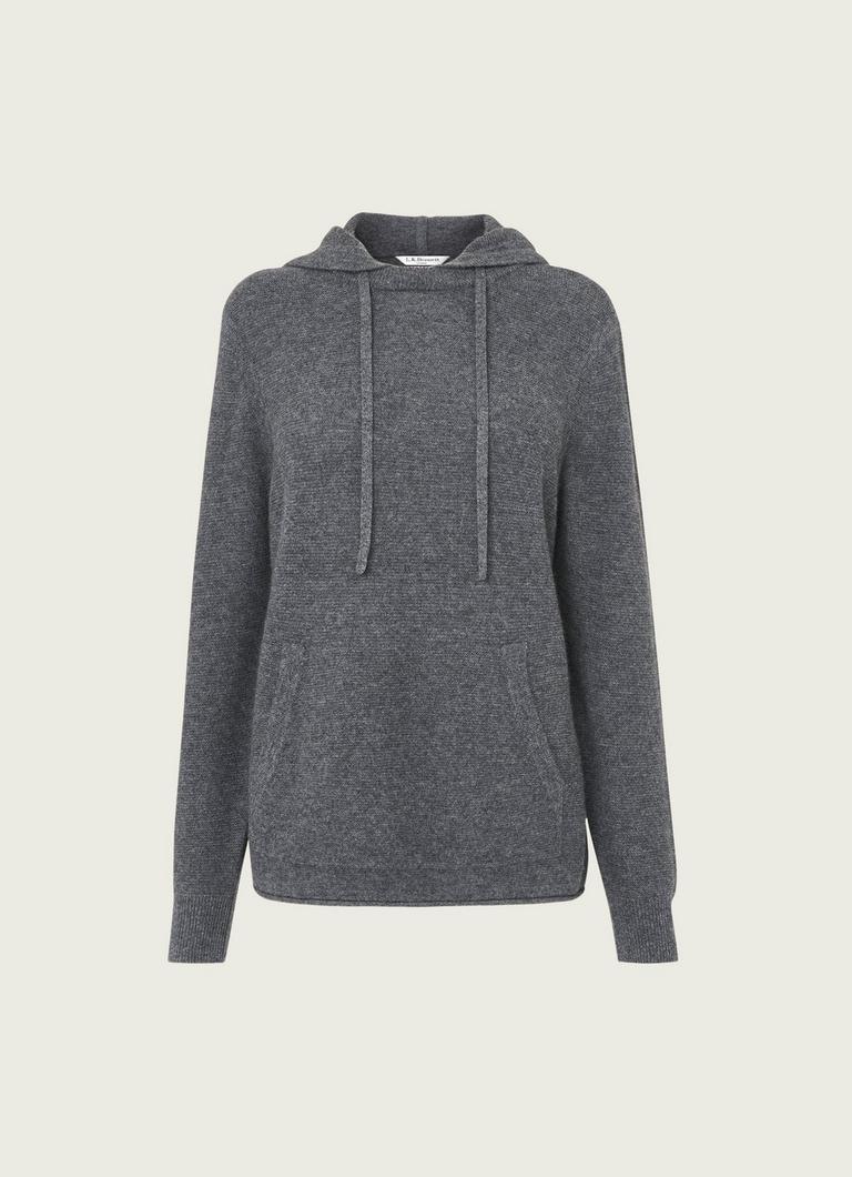 Smith Grey Cashmere Hooded Top Clothing L.K.Bennett