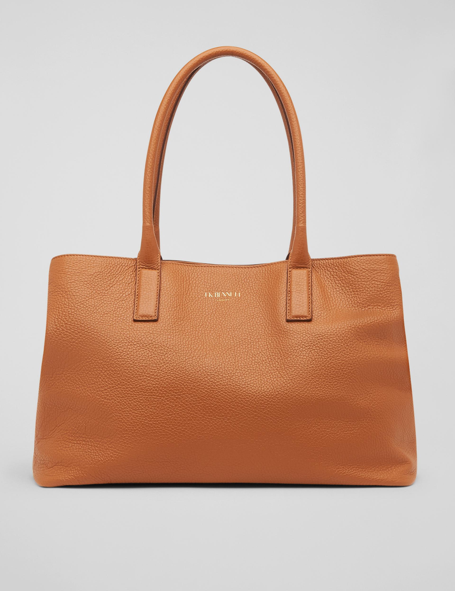 Leather Tote Bag Brown Handbags On Sale Lillian Tan Tumbled - Main Image