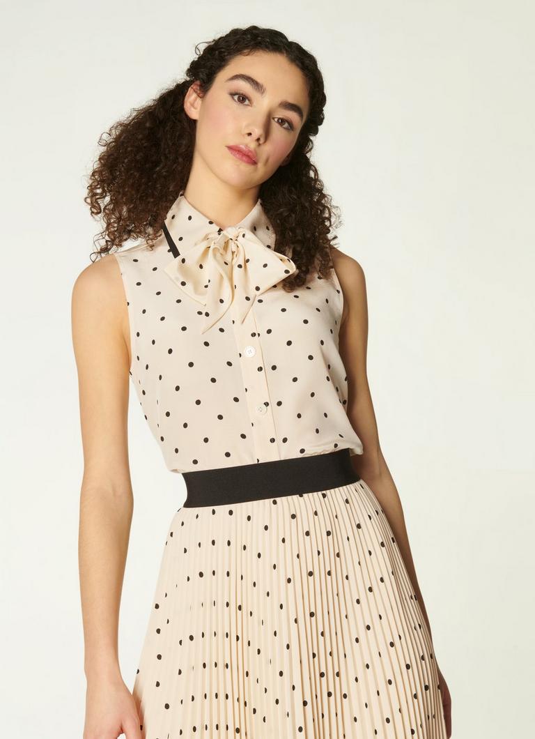 Koller Cream and Black Polka Dot Silk Blouse Clothing L.K.Bennett