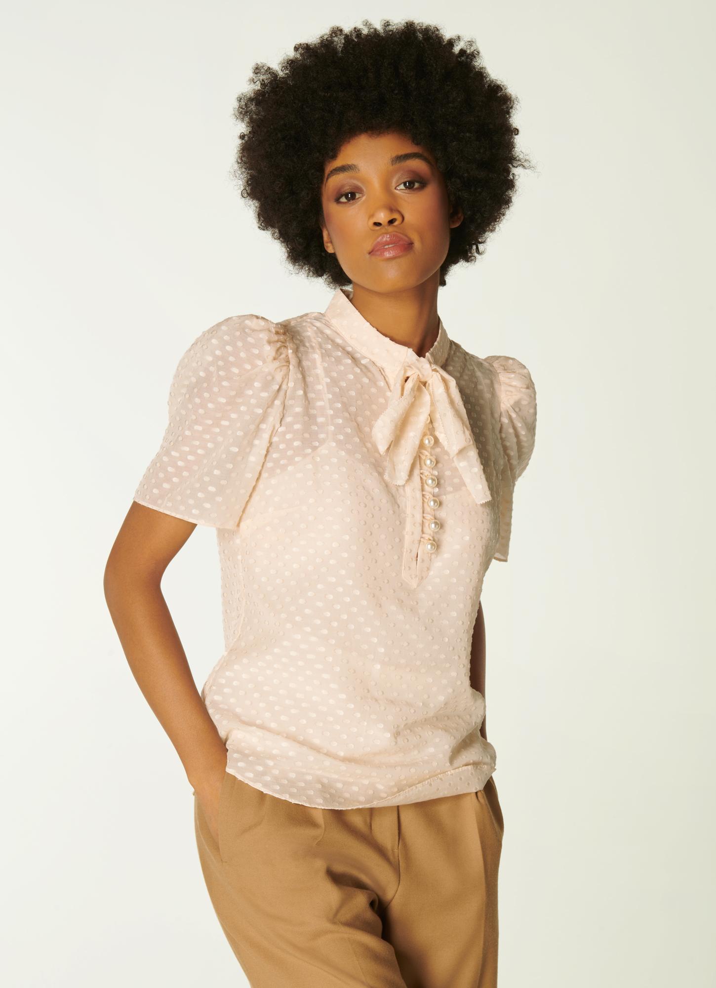 Sina Cream Silk-Cotton Blouse | Clothing | L.K.Bennett