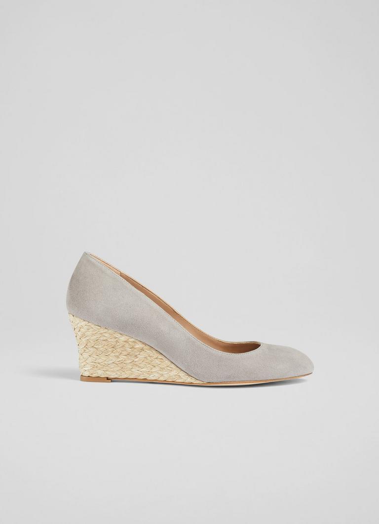Eevi Grey Suede Espadrille Wedges Sale Collections L.K.Bennett London