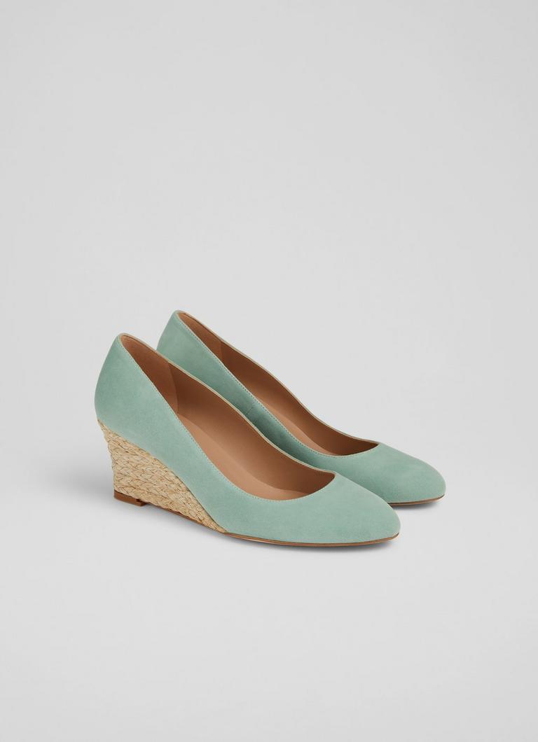 【LK BENNETT】日本未入荷!EEVI SUEDE ESPADRILLE WEDGES Eevi Mint Suede Espadrille Wedges | The Archive Sale | L.K.