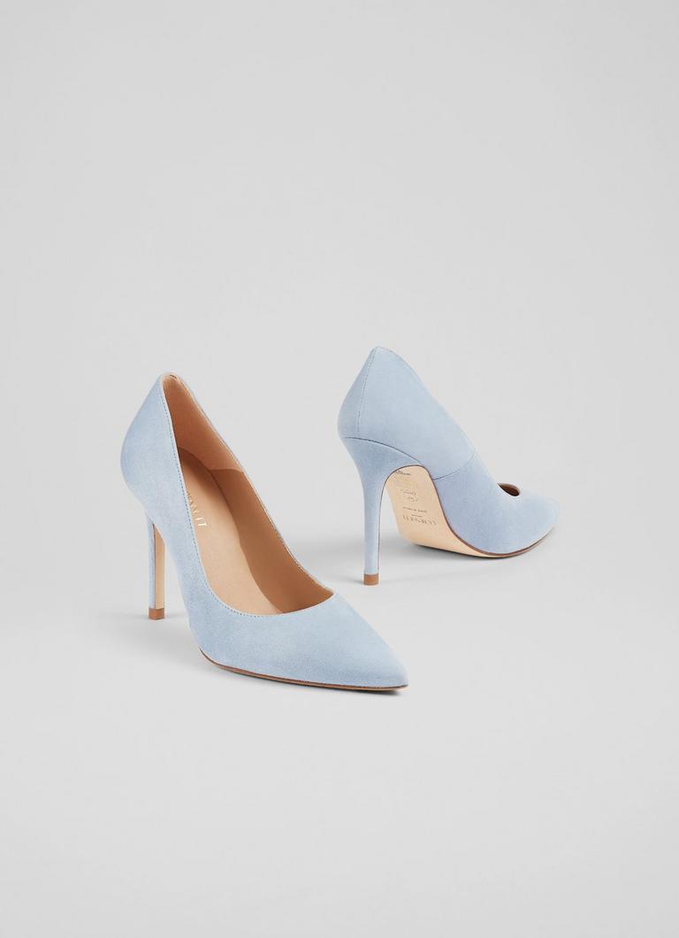 Blue top suede courts