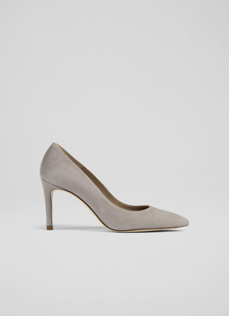 Floret Grey Suede Pointed Toe Courts Sale Collections L.K