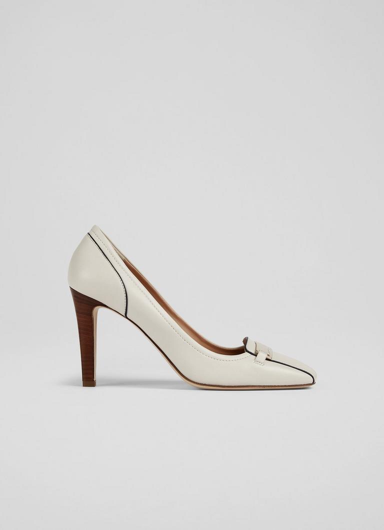 Franziska Cream Leather Square Toe Courts