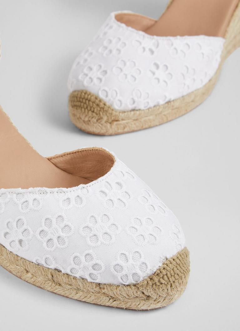 Maureen White Broderie Anglaise Espadrilles