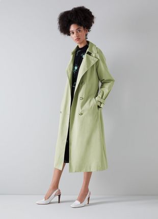 Andie Mint Green Cotton Trench Coat