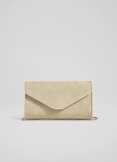 Dominica Beige Suede Clutch Bag Trench, Trench