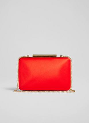 Dotty Red Satin Clutch Bag