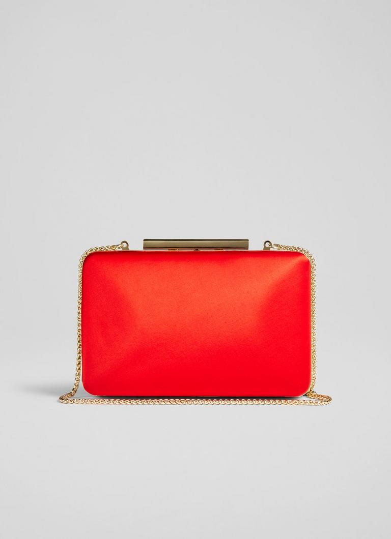 Dotty Red Satin Clutch Bag The Archive Sale L.K.Bennett London