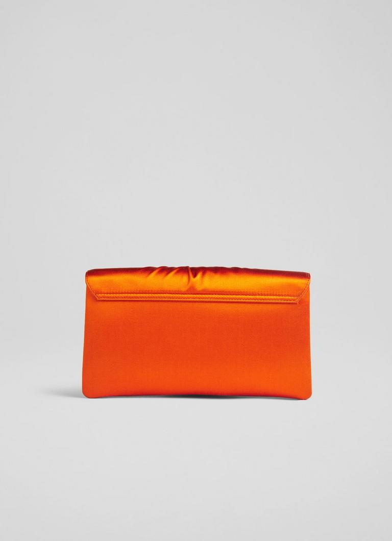 Orange patent 2025 clutch bag