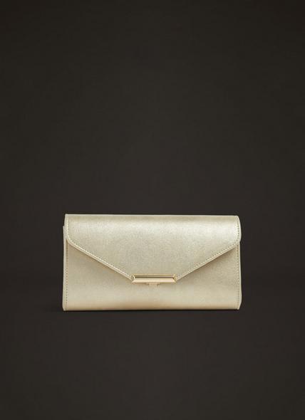 Lucy Soft Gold Suede Clutch