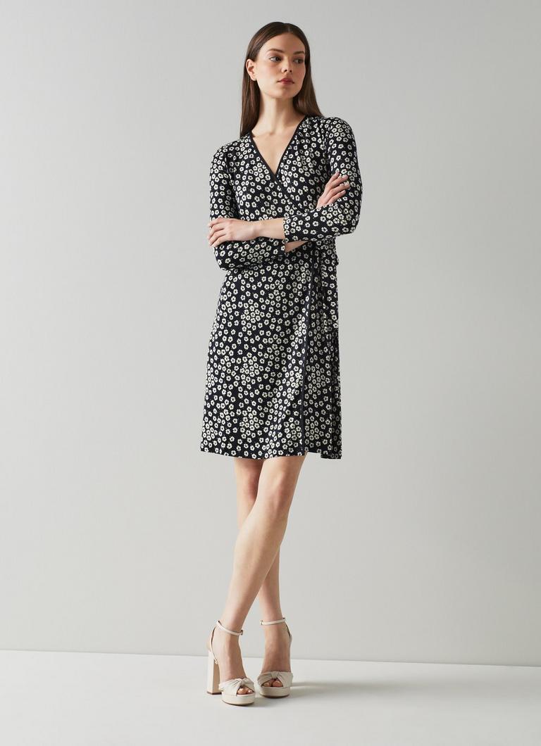 Daisy print wrap 2024 dress