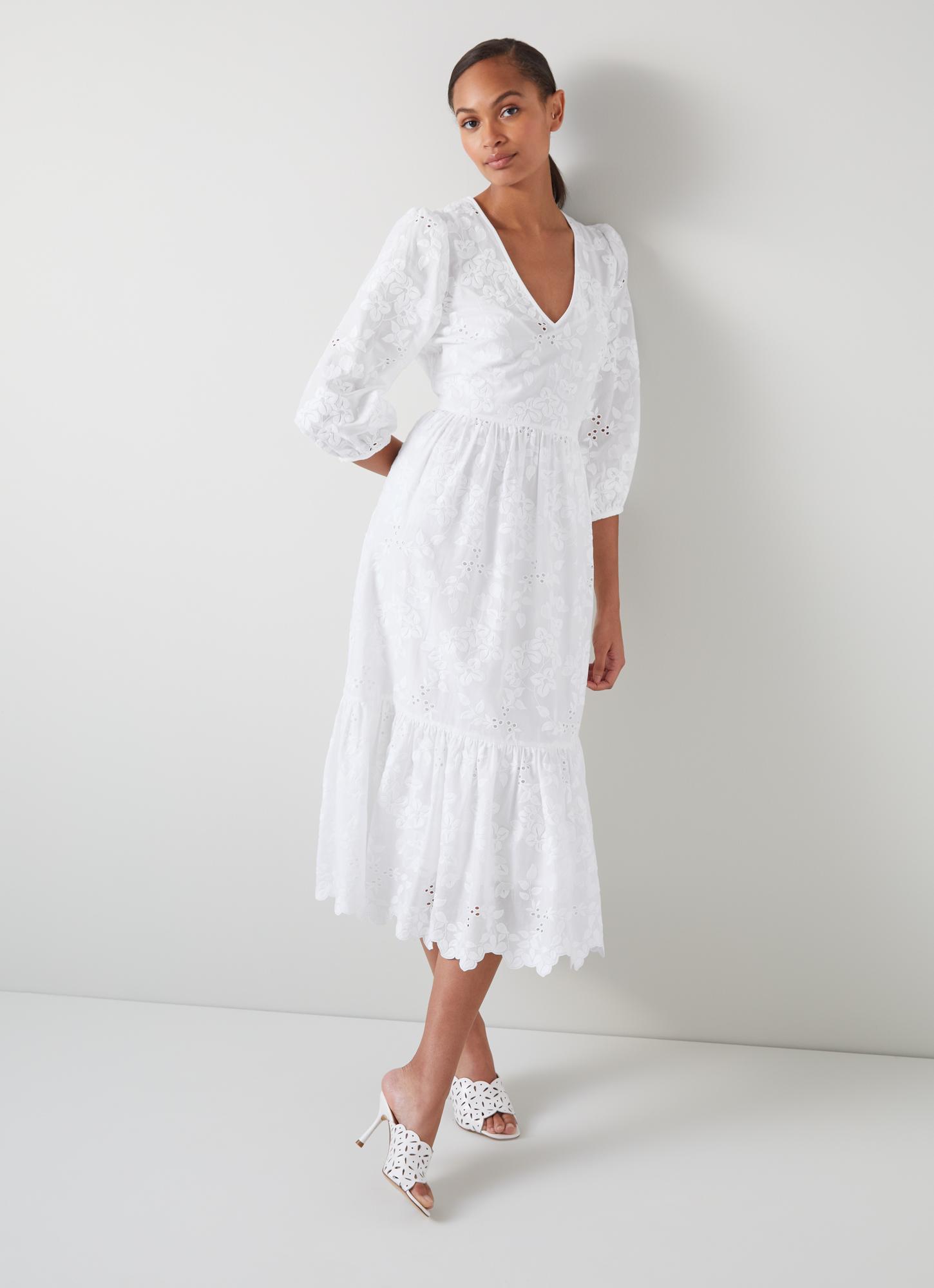 white cotton dresses uk