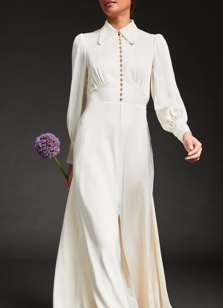 Harlow Ivory Satin Dress Crepe Wedding Dress LK Bennett
