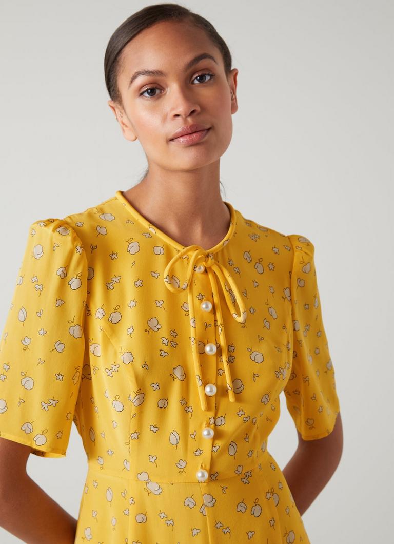 Lk bennett montana 2025 green silk dress