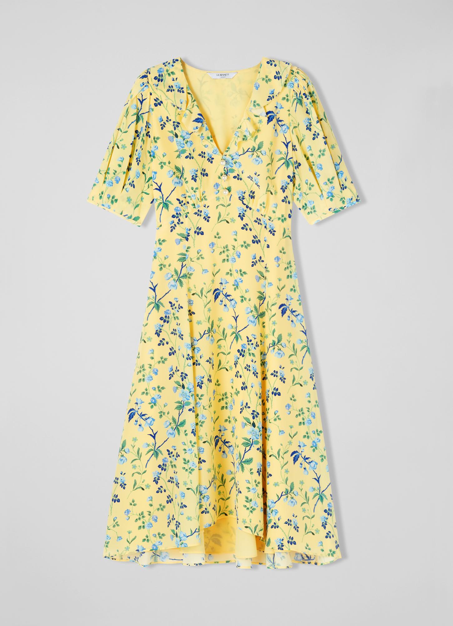 yellow apple print dress