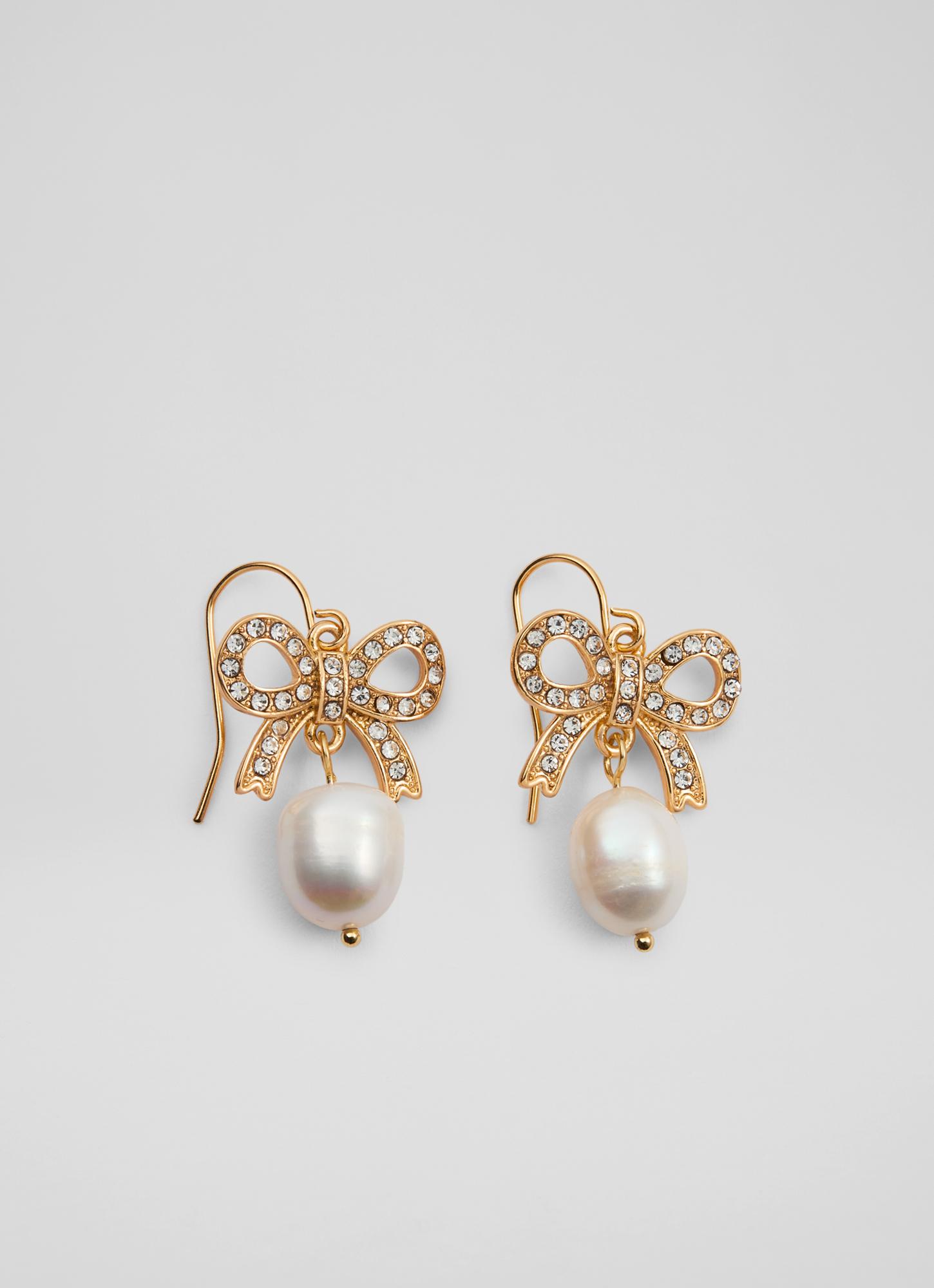 Women Stuff Bow Earrings For Women Trendy Stuff Cute Bow Pearl Drop Dangle Earrings Bowknot Stud Wedding Party I 910109