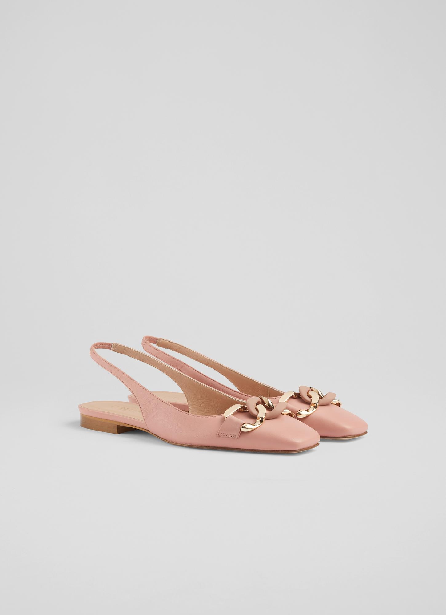 Carmen Pink Leather Slingback Flats The Archive Sale L.K.Bennett London