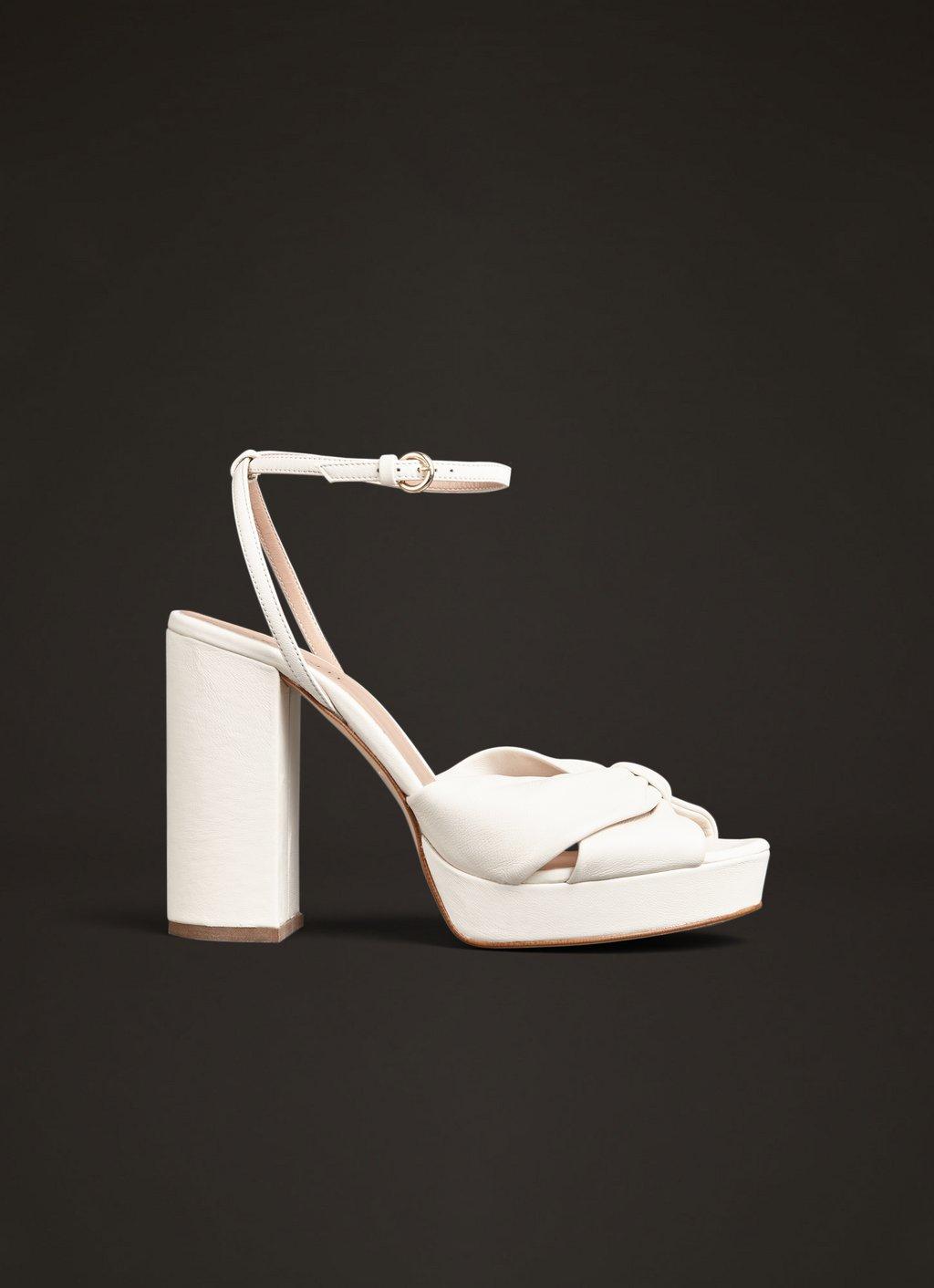 cream strappy platform sandals