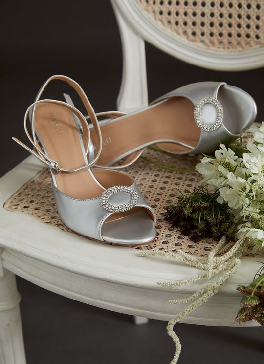 L.K.Bennett Belle Silver Leather Wedding Shoes, Silver