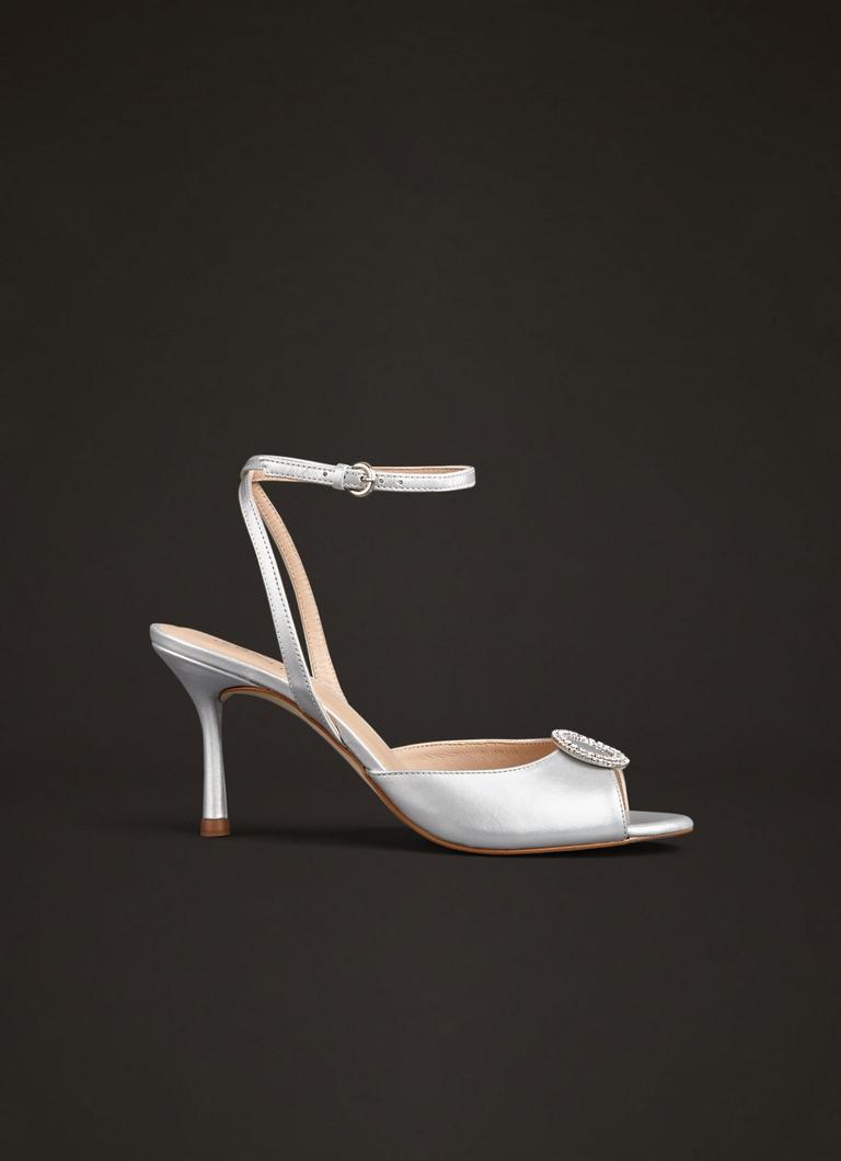 Silver open toe 2025 heels for wedding