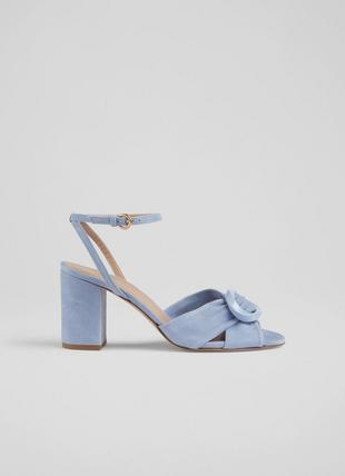 Margot Pale Blue Suede Eternity Ring Sandals
