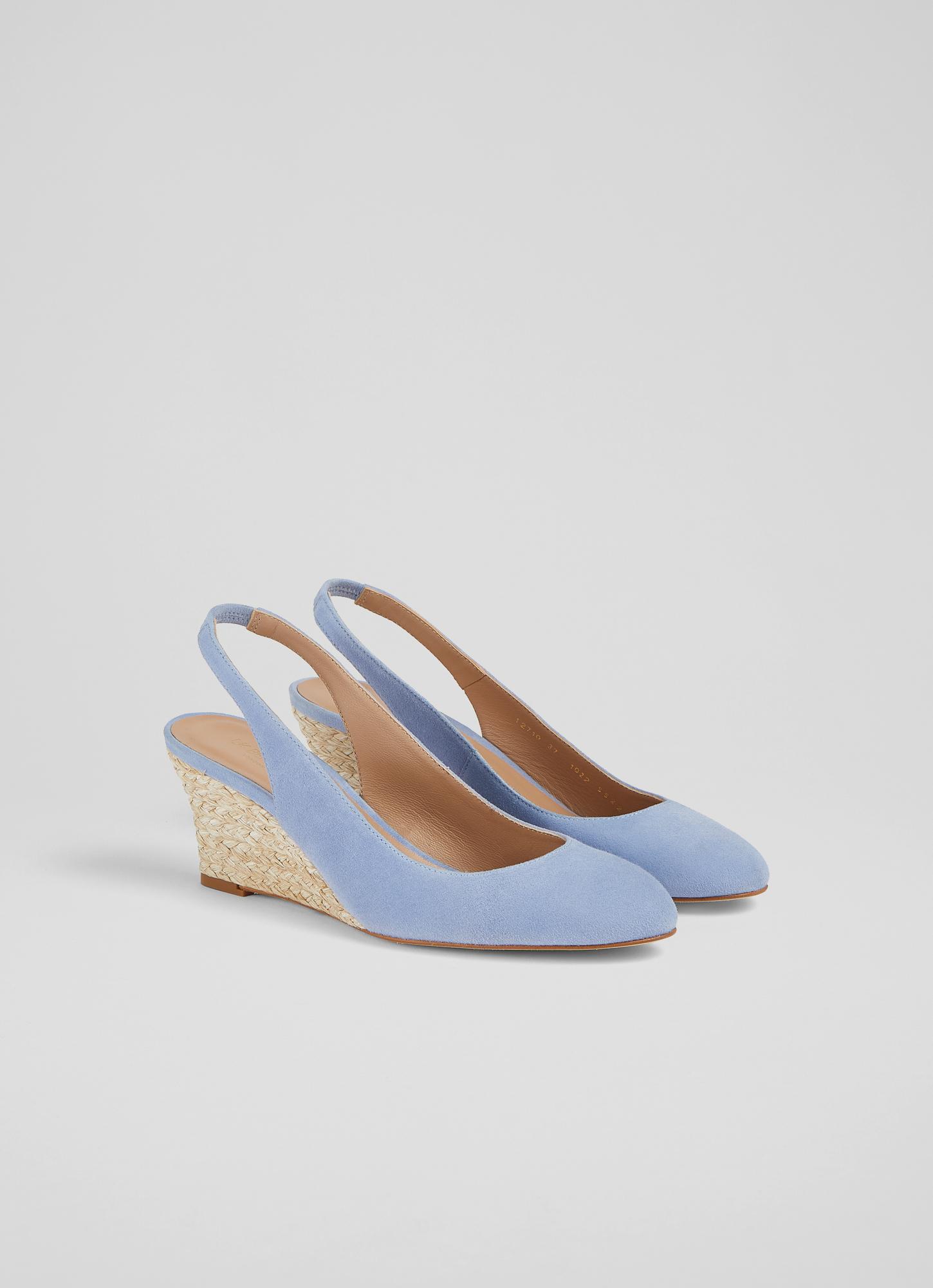 Pale blue wedge on sale shoes