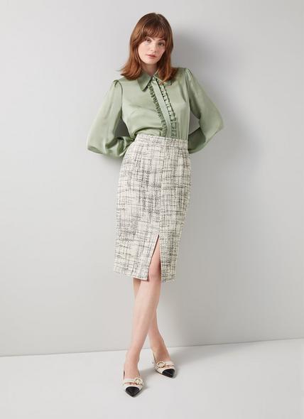 Lottie Cream Tweed Skirt