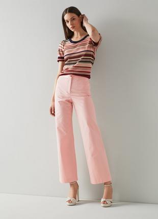 Katie Pink Cotton Drill Wide Leg Trousers