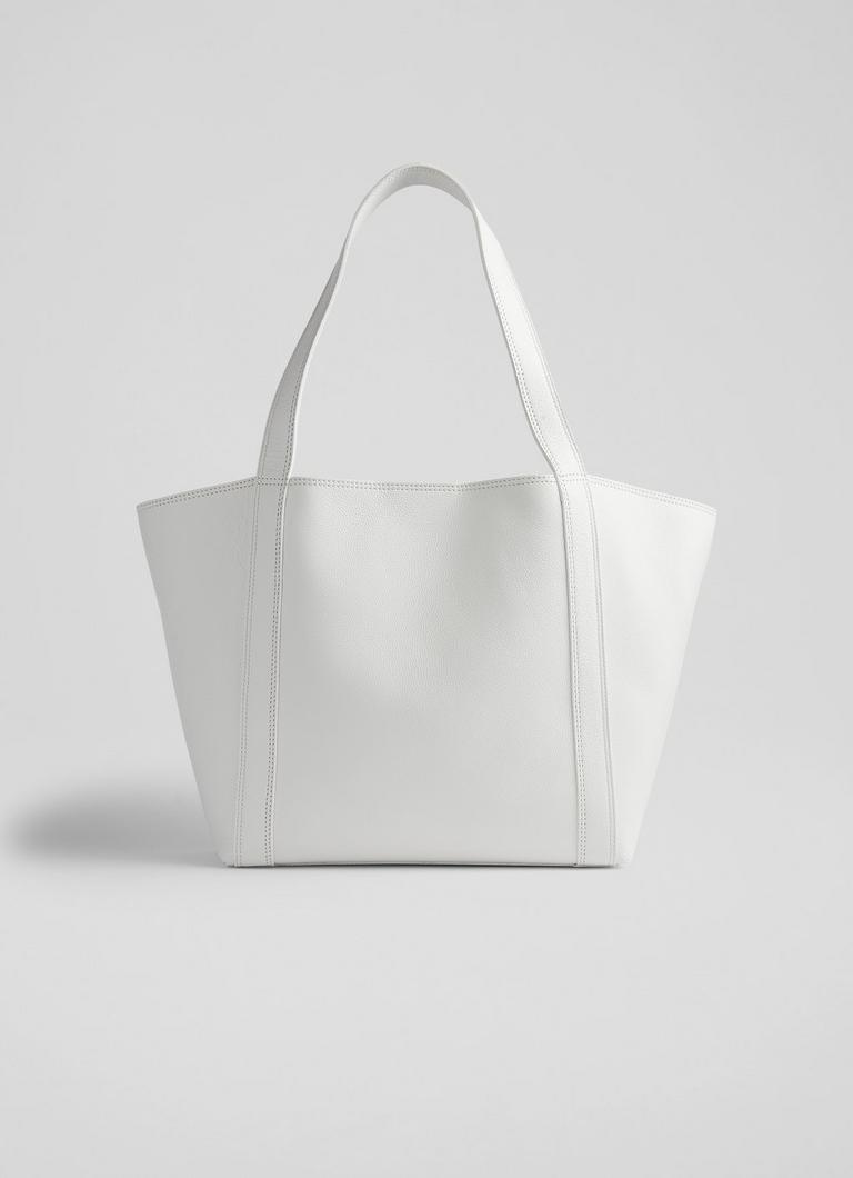 Large white 2025 leather tote bags