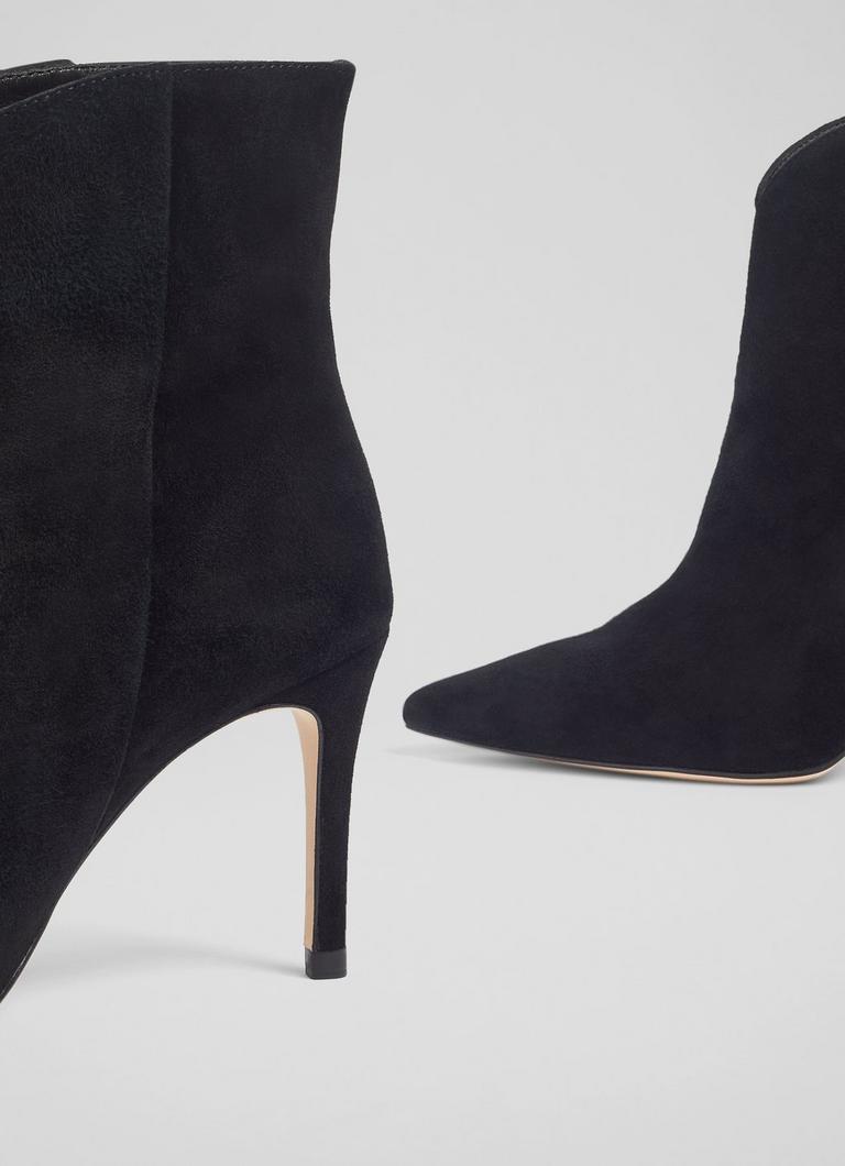 Taytum Black Suede Pull On Ankle Boots Sale Collections L.K.Bennett London