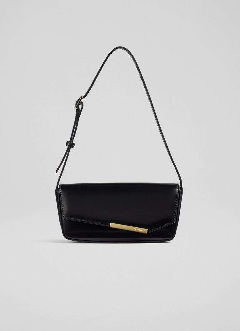 Adelaide Black Leather Shoulder Bag Sale Collections L.K