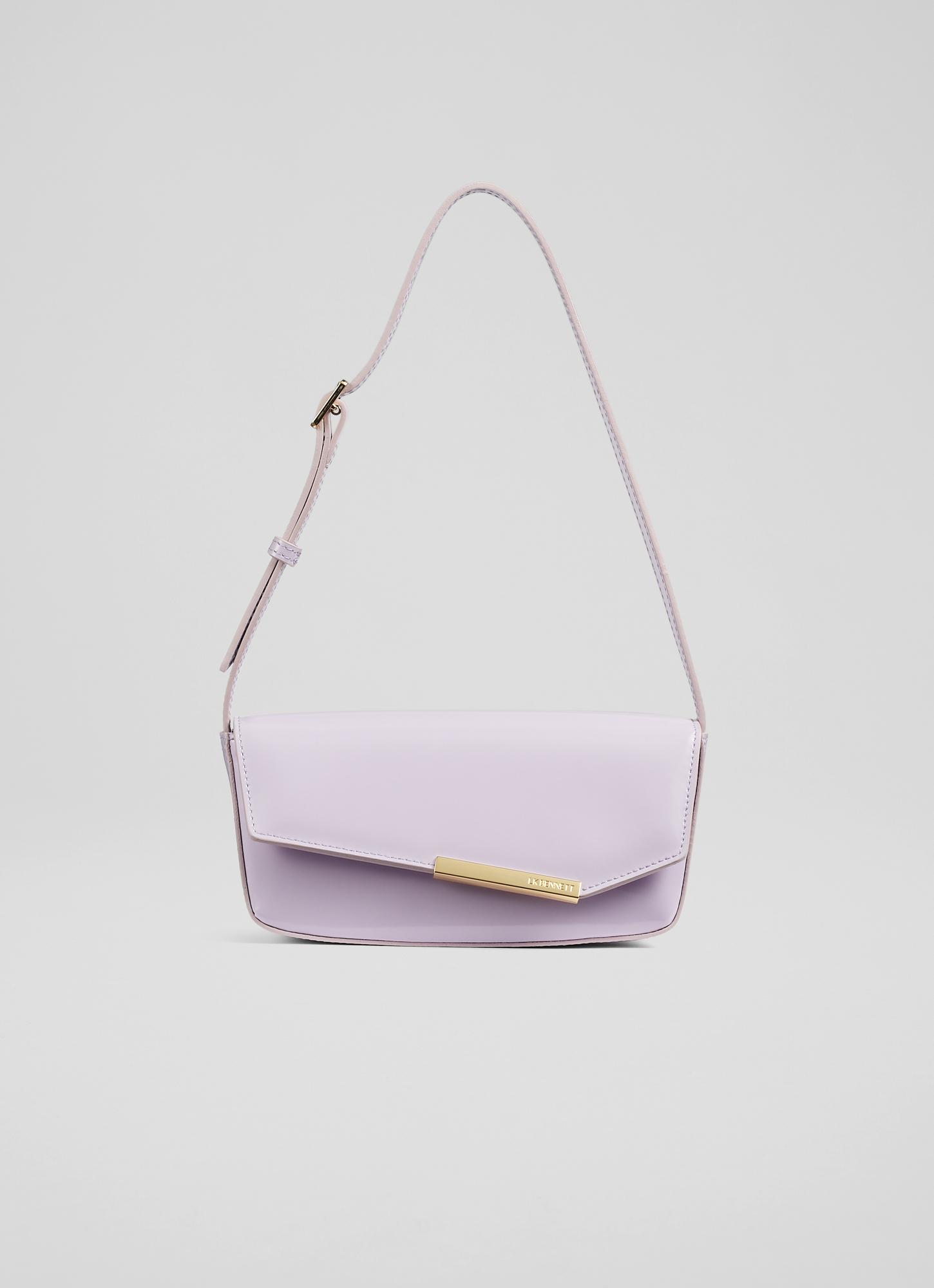 Adelaide Lilac Leather Shoulder Bag Lavender, Lavender