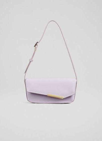 Adelaide Lilac Leather Shoulder Bag Lavender, Lavender