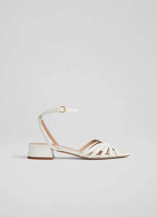 L.K.Bennett Aleah White Leather Strappy Sandals, White
