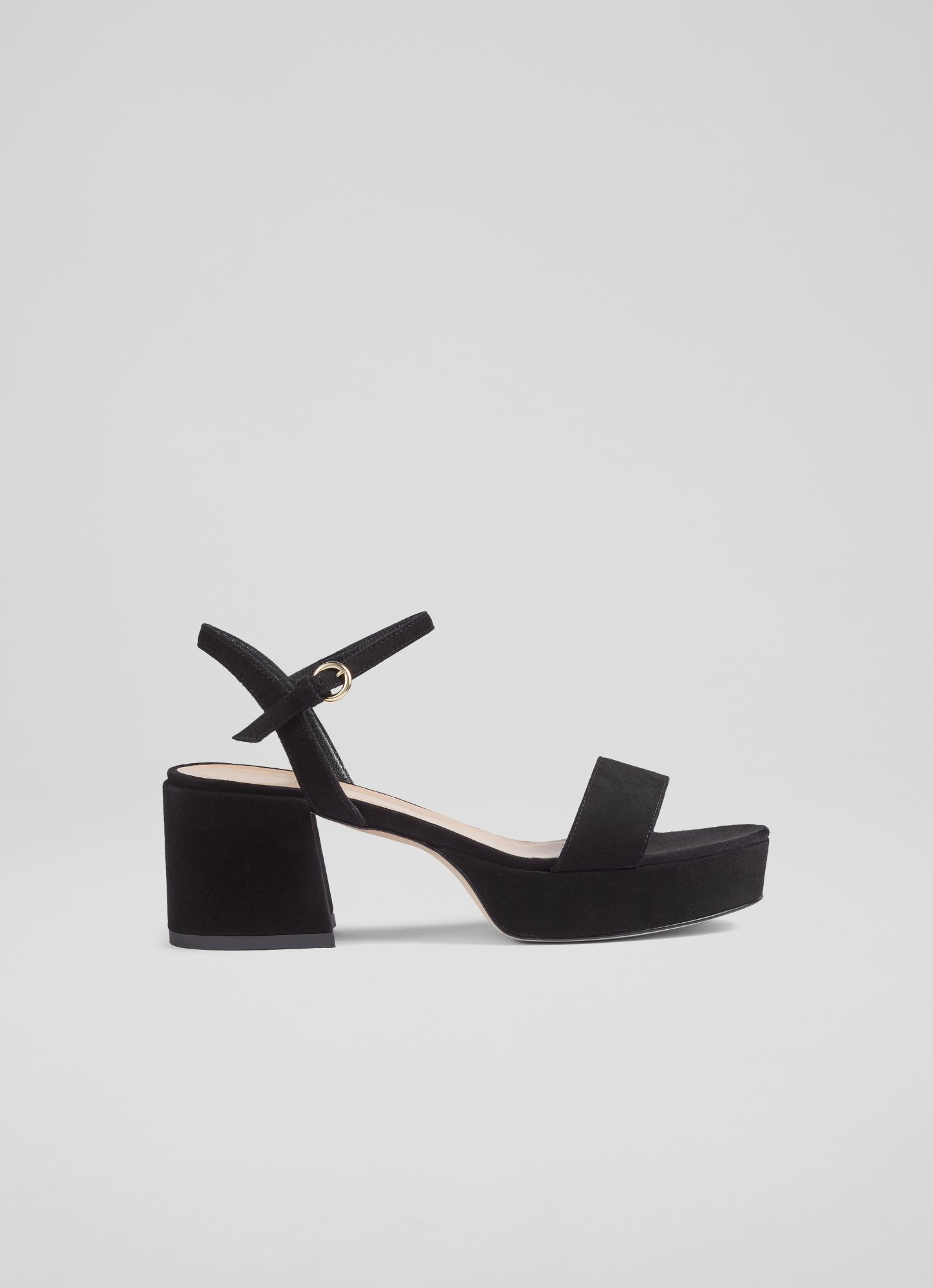 Buy online Black Suede Ankle Strap Sandals from heels for Women by  Shoetopia for ₹1599 at 20% off | 2024 Limeroad.com