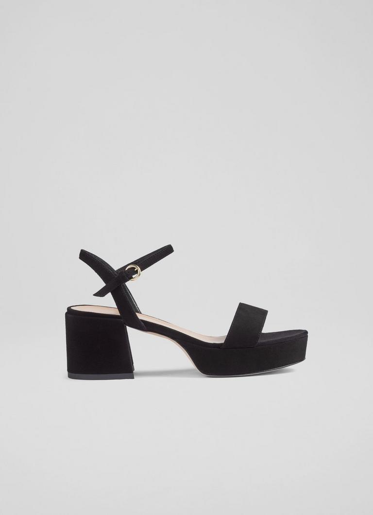 Low heel top black sandals uk