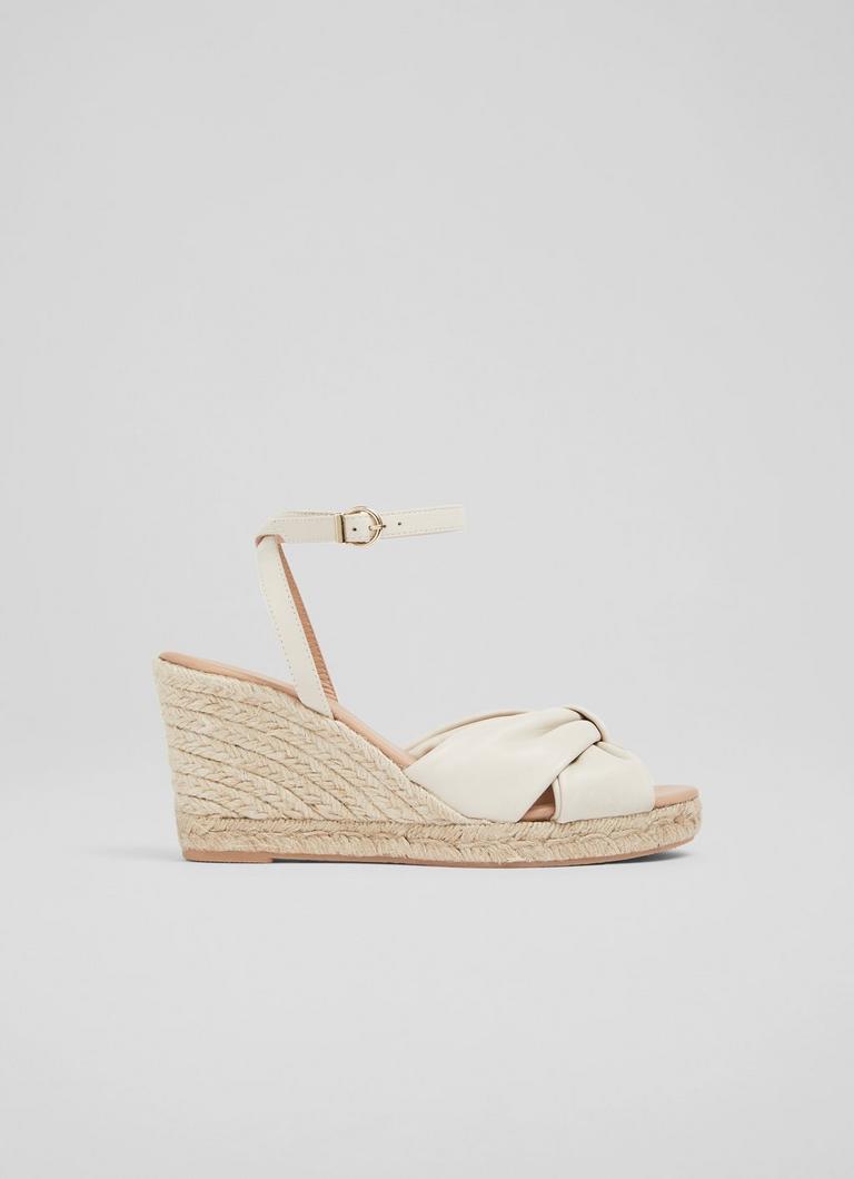 Angela Cream Leather Espadrille Sandals blackfriday