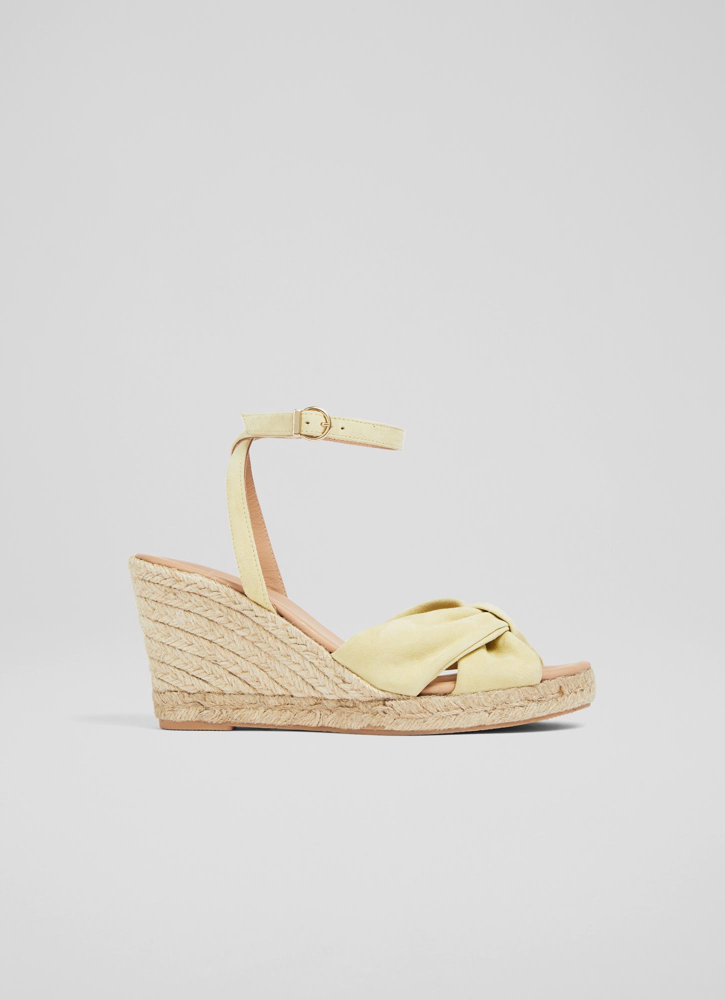 Angela Lemon Suede Espadrille Sandals