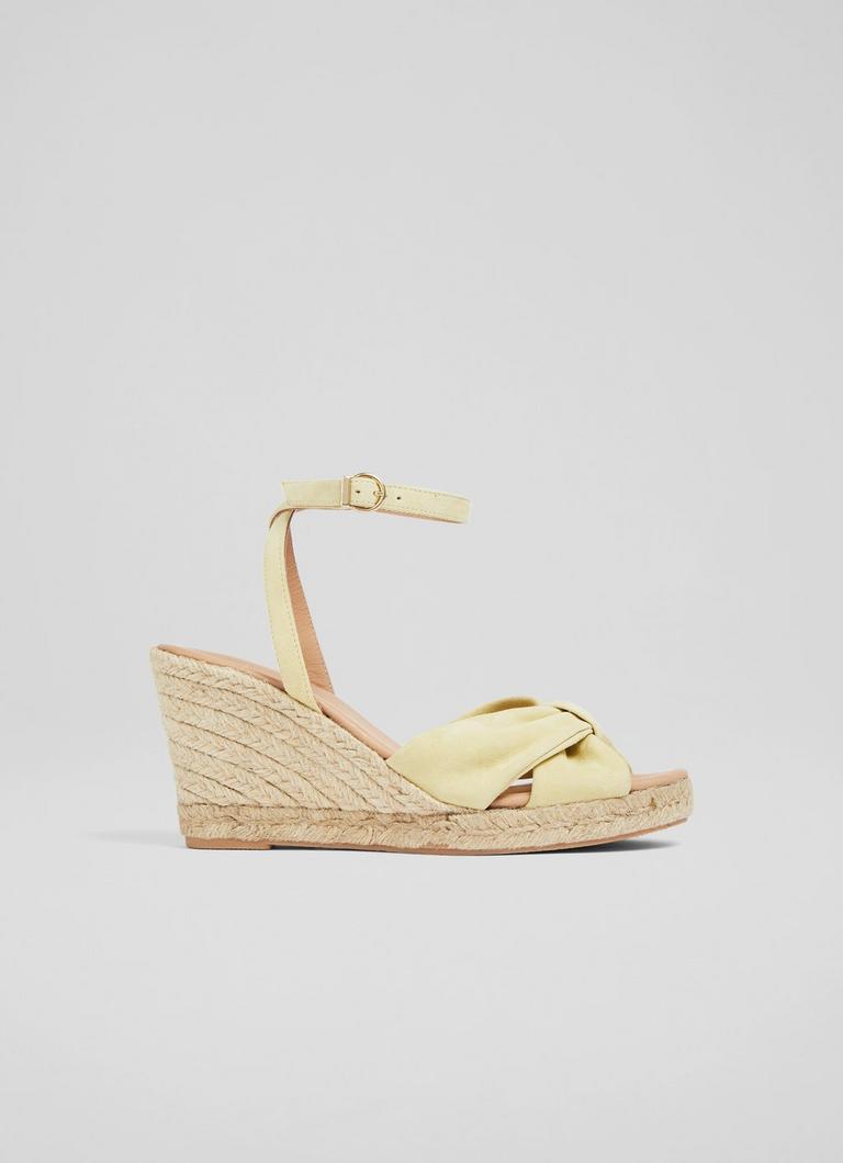 Angela Lemon Suede Espadrille Sandals