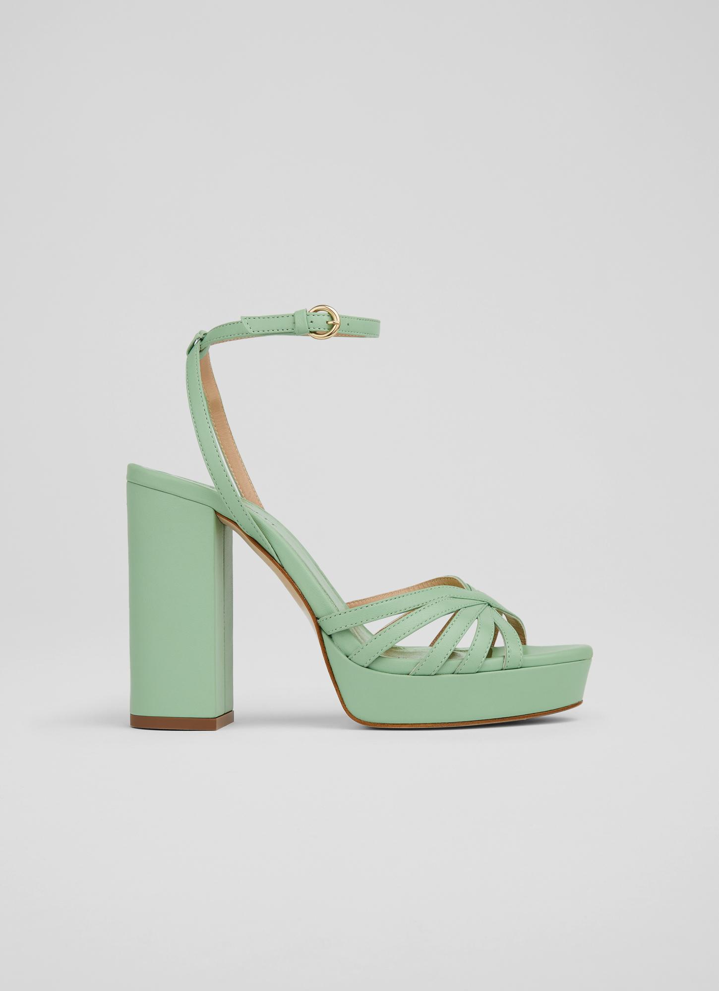 Ladies Sandals Lime Green Platform Sandals Attie Green Leather
