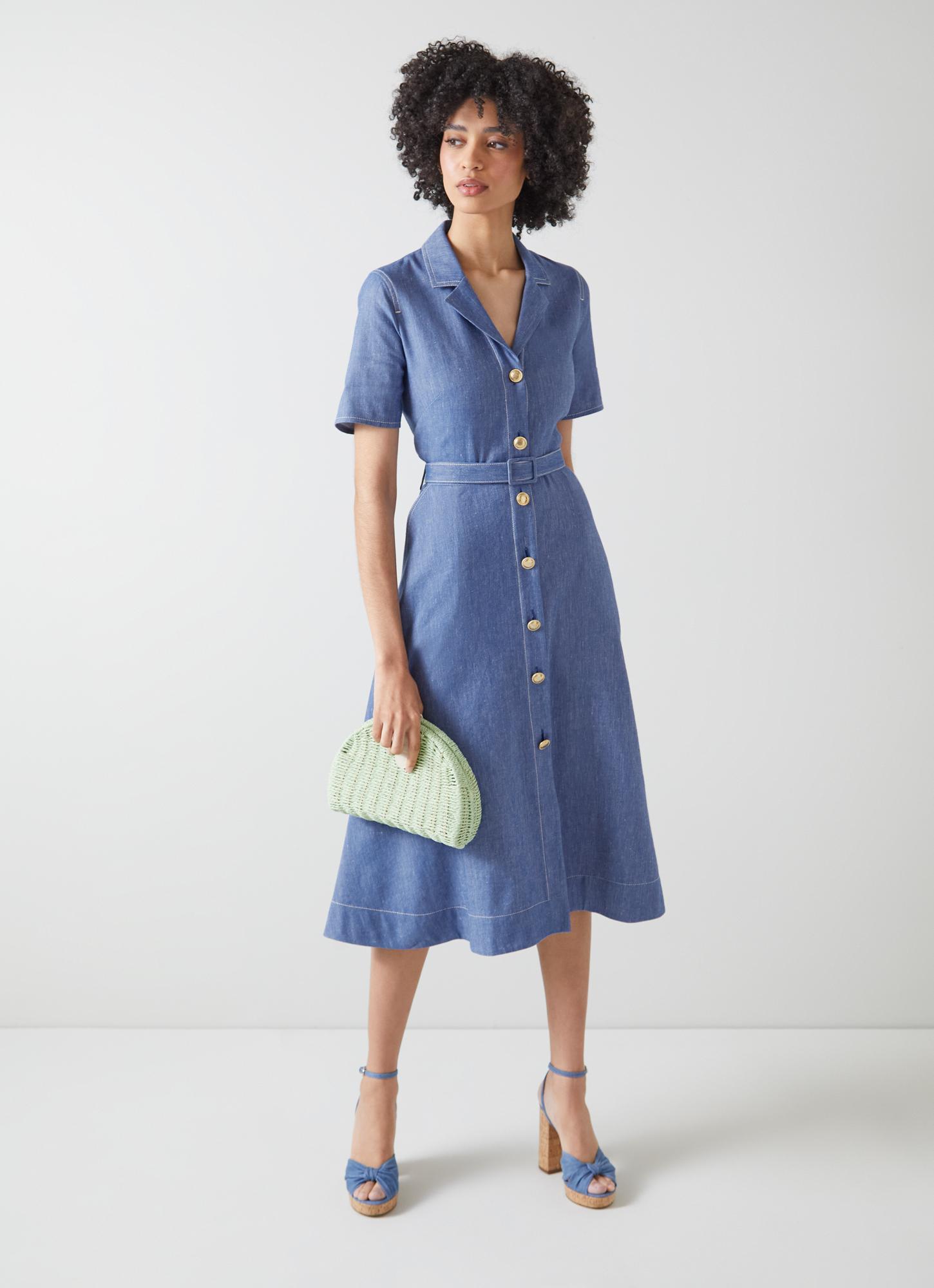 Washed Out Mid Wash Shirt Dress | Evans