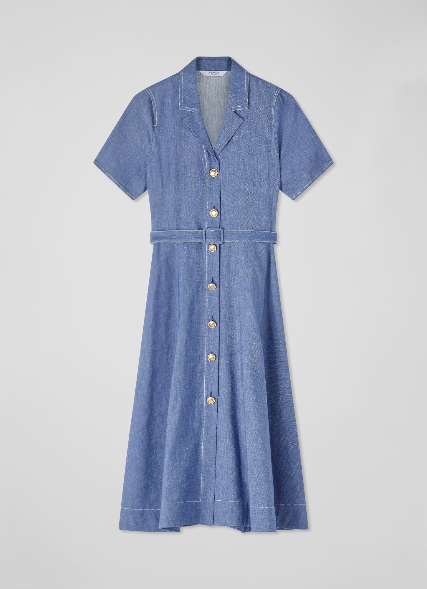 Missguided Blue Frayed Hem Denim Shirt Dress, $56 | Missguided | Lookastic