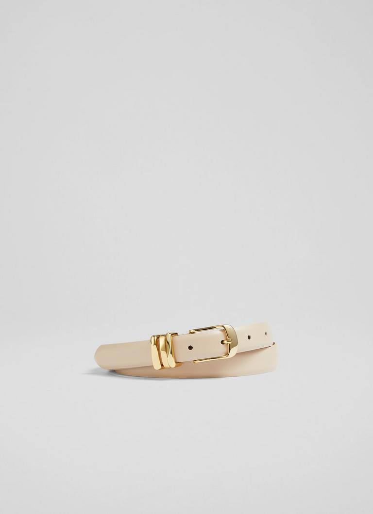 Georgette Beige Leather Belt Belts Accessories Collections