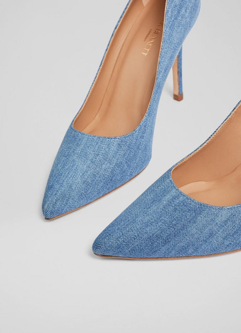 Fern Blue Denim Pointed Toe Courts Sale Collections L.K.Bennett London
