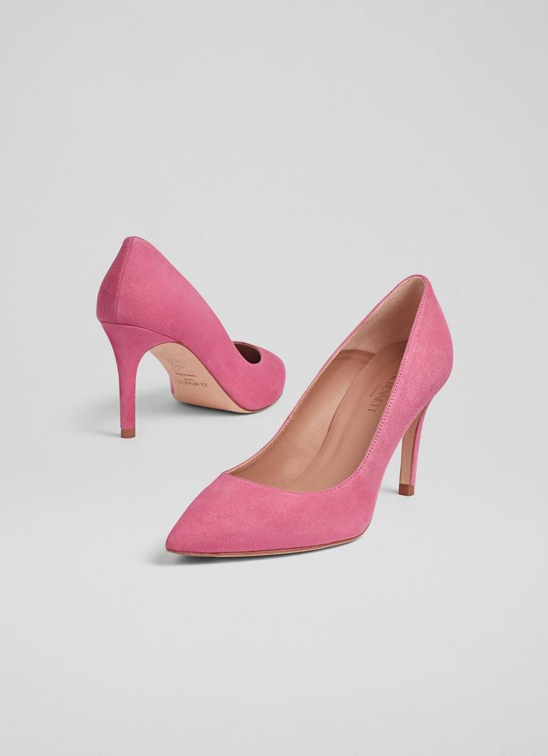 Light pink suede pumps outlet