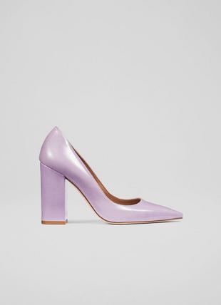June Lilac Patent Leather Blunt Toe Courts