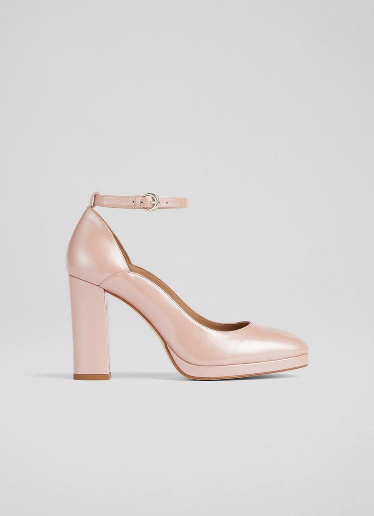 Baby pink top patent heels