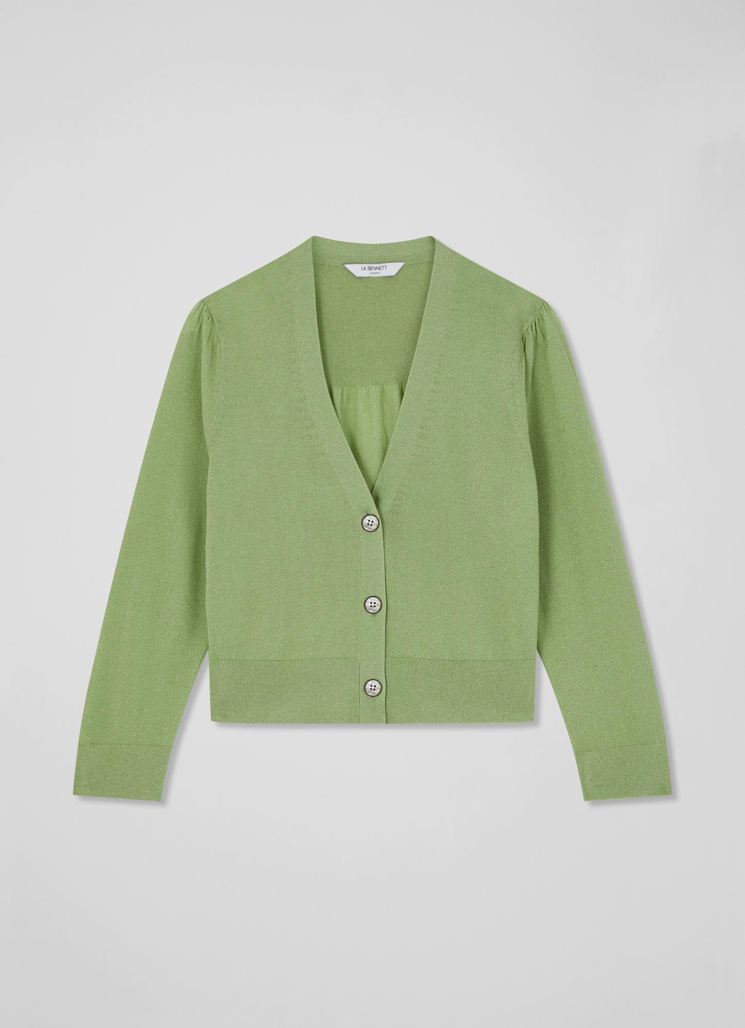 Aurelia Green and Gold Thread Cardigan | The Archive Sale | L.K.